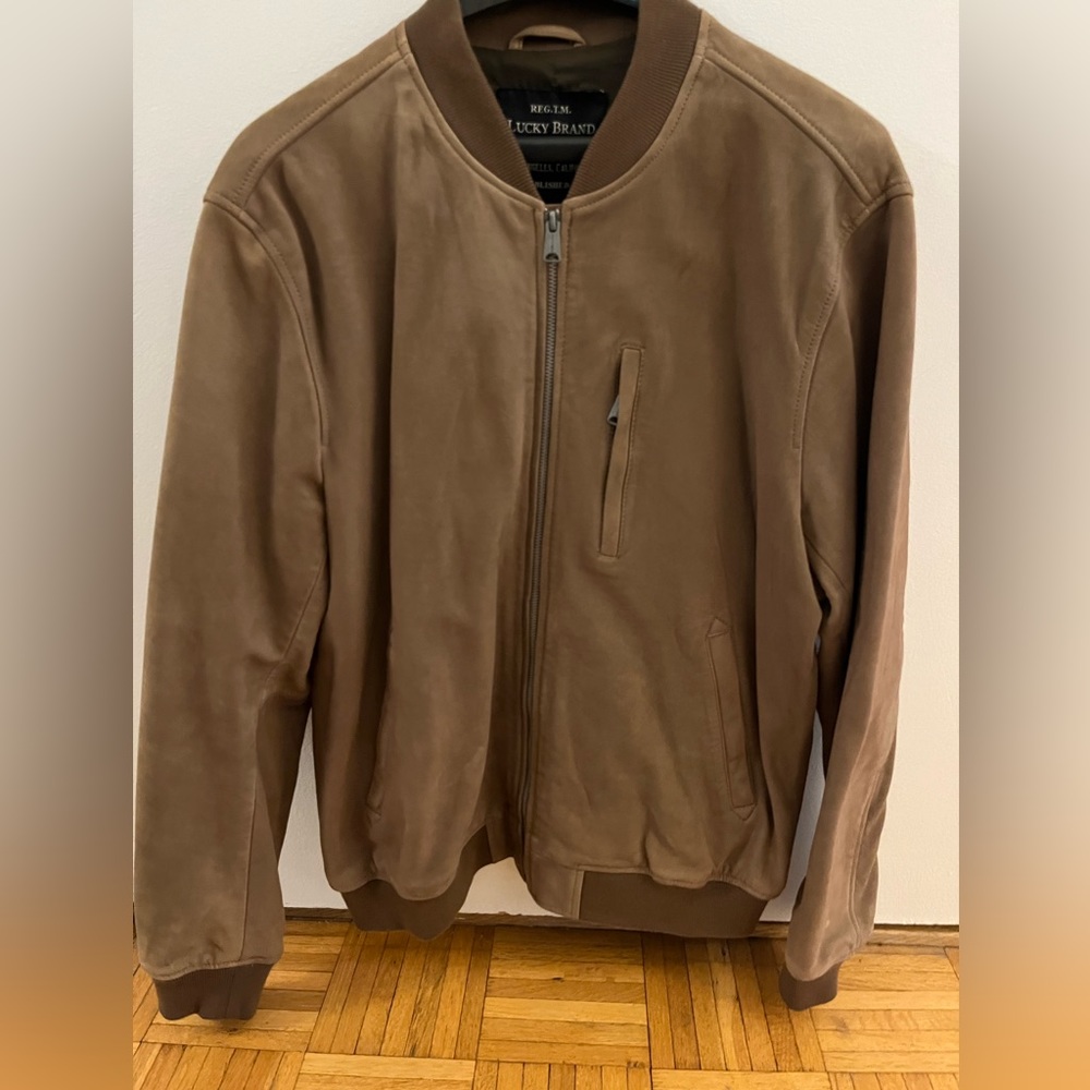 Lucky Brand Men’s Leather Suede Bomber - Large
